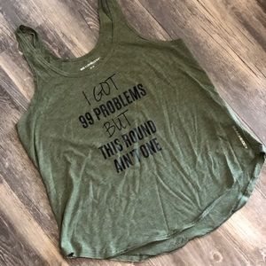 Beachbody LIVE  I Got 99 Problems Olive Green Tank